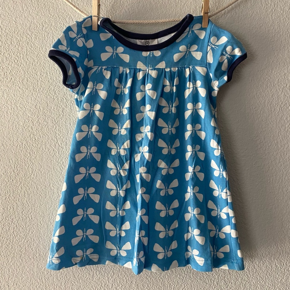 Hanna Andersson Blue Butterfly Dress - 90 - 3T